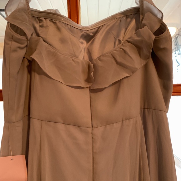 Anthropology BHLDN soft grey elegant  Chiffon dress NWT S 16 - Picture 5 of 16